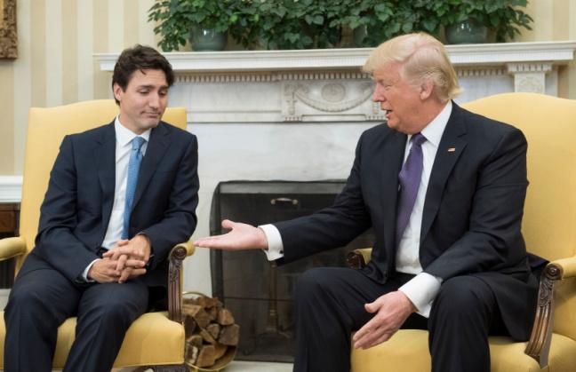 Trump and Trudeau meeting